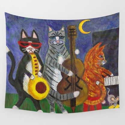 Jazz Cats Wall Tapestry Gallery Image 1