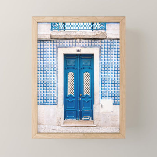 Lisbon Blue Door | Portugal fine art travel photography print Mini Art Print Gallery Image 1