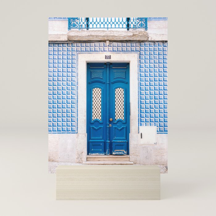 Lisbon Blue Door | Portugal fine art travel photography print Mini Art Print Gallery Image 5