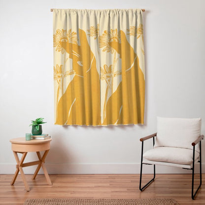 Minimalist Yellow Cat Window Curtain Gallery Image 7