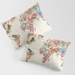world map watercolor deux Pillow Sham Gallery Image 1