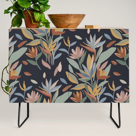 Hand Painted Floral Garden Night Credenza Gallery Image 2