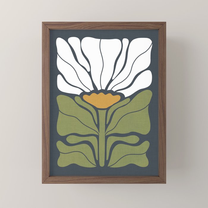 Modern Boho Art Nouveau Floral 3.1 ochre green grey Mini Art Print Gallery Image 2