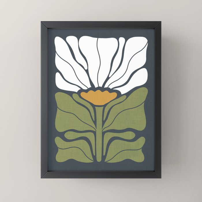 Modern Boho Art Nouveau Floral 3.1 ochre green grey Mini Art Print Gallery Image 3