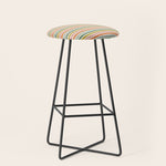 Colorful retro stripe line art pattern Stool Gallery Image 1