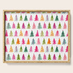 Colorful Vintage Bottlebrush Christmas Trees Serving Tray Gallery Image 1