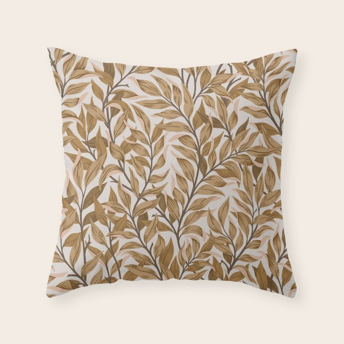 Autumn Botnica Foliage in Neutral Throw Pillow Gallery Image 6