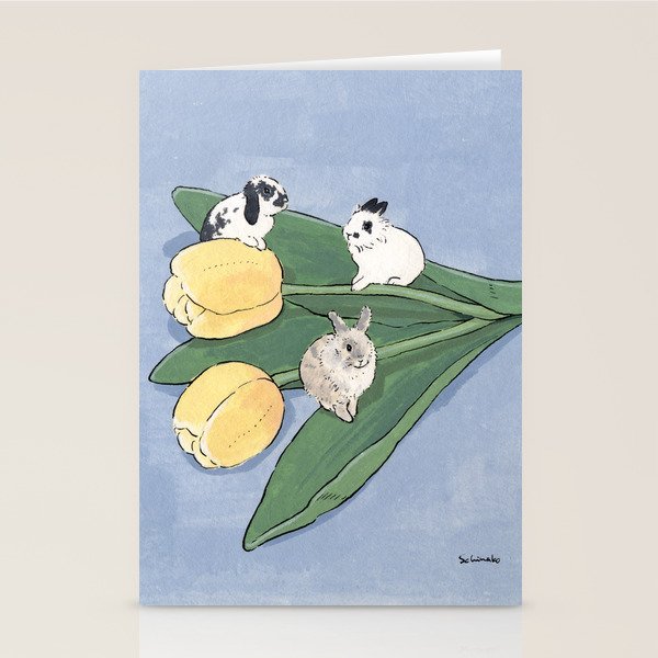 Tulip and bunnies Stationery Card Gallery Image 2