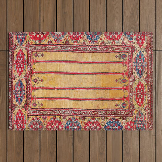 Ladik Central Anatolian Column Rug Print Outdoor Rug Gallery Image 1