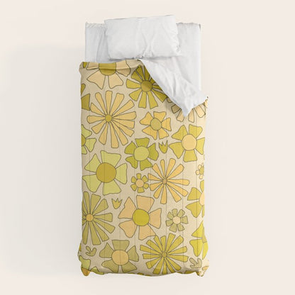 flower power // retro flower pattern by surfy birdy Comforter Gallery Image 10