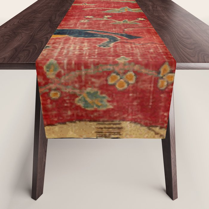 Animal Grotesques Mughal Carpet Fragment Digital Painting Table Runner Gallery Image 1