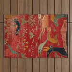 Animal Grotesques Mughal Carpet Fragment Digital Painting Outdoor Rug Gallery Image 1