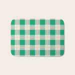 green vintage gingham Bath Mat Gallery Image 1