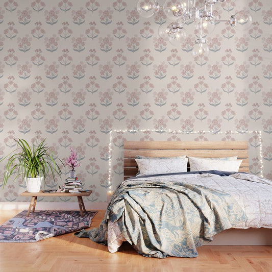 Dusty Rose Classic Floral Wallpaper Gallery Image 2