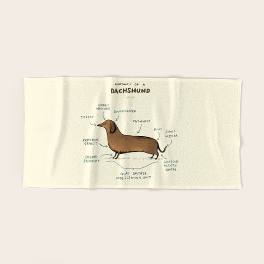 Anatomy of a Dachshund Bath Towel Gallery Image 2