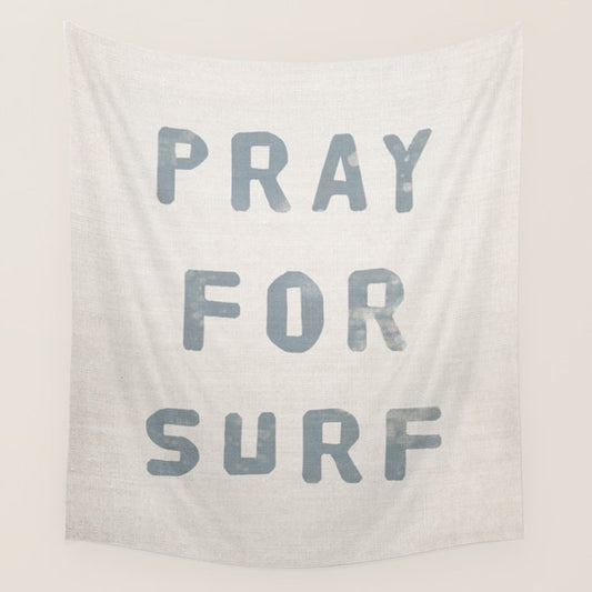 Pray For Surf (Linen) Wall Tapestry Gallery Image 2