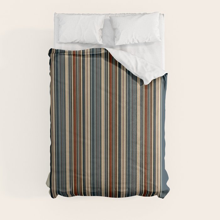 Dark Indigo Tan Stripes Comforter Gallery Image 8