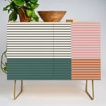 Color Block Line Abstract V Colorful Retro Credenza Gallery Image 1