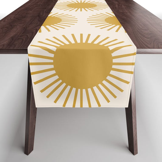 Boho Summer Sun Pattern I Golden Table Runner Gallery Image 1
