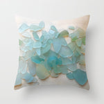 Ocean Hue Sea Glass Throw Pillow Gallery Image 1