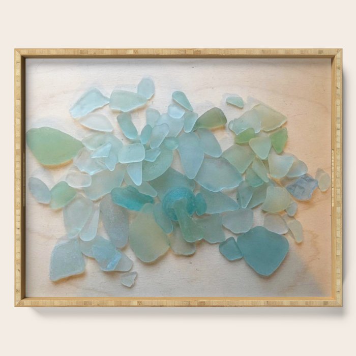 Ocean Hue Sea Glass Serving Tray Gallery Image 1
