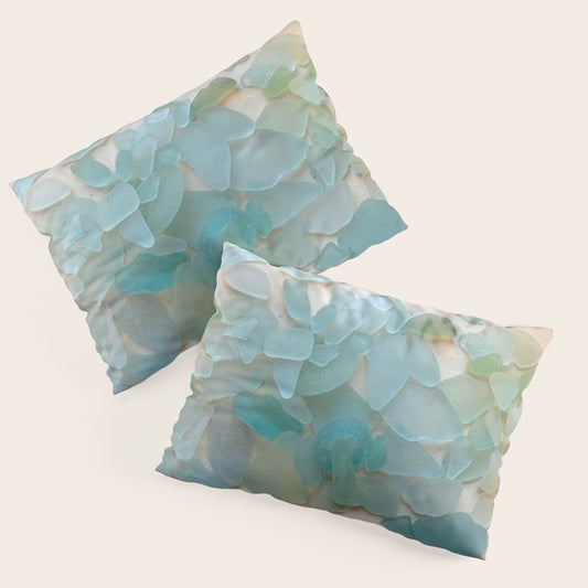 Ocean Hue Sea Glass Pillow Sham Gallery Image 1