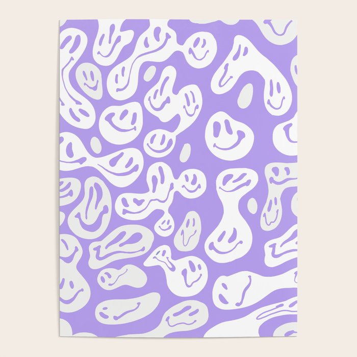 Pastel Purple Dripping Smiley Poster Gallery Image 2