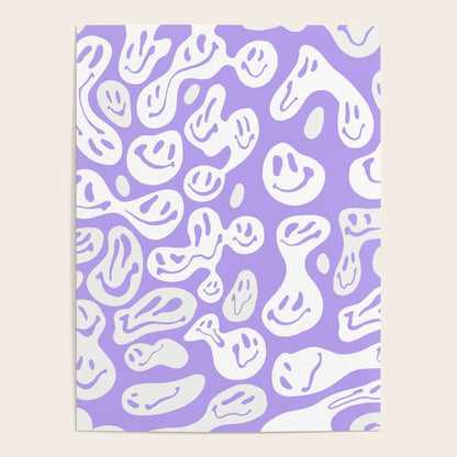 Pastel Purple Dripping Smiley Poster Gallery Image 3