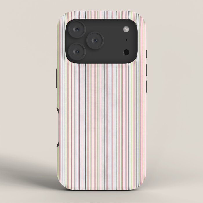 Vintage Pastel Striped Pattern Soft Aesthetic iPhone Case Gallery Image 3