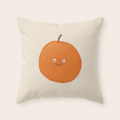 Kawaii Orange Throw Pillow Gallery Image 5