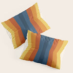 Bright 70's Retro Stripes Reflection Pillow Sham Gallery Image 1