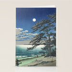 "Spring Moon at Ninomiya Beach" by Hasui Kawase, 1931 Stationery Card Gallery Image 1