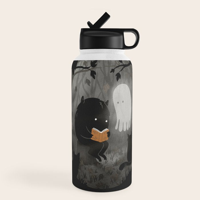 A Quiet Spooky Spot (Book Reading Monster) Water Bottle Gallery Image 4