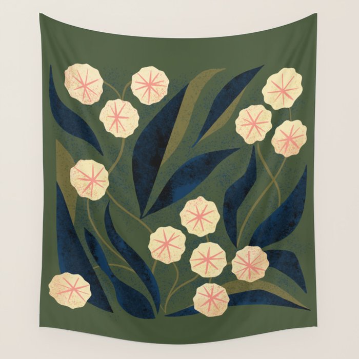 Green Floral Wall Tapestry Gallery Image 2