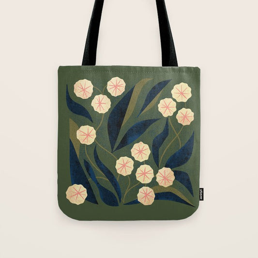 Green Floral Tote Bag Gallery Image 1