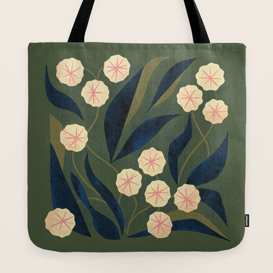 Green Floral Tote Bag Gallery Image 2