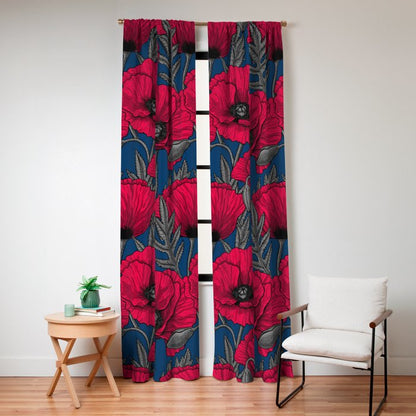 Night poppy garden Window Curtain Gallery Image 8