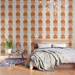 Terracotta Mid Century Modern Abstract Wallpaper Gallery Image 1