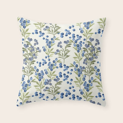 âWild Blueberryâ - Botanical Pattern Throw Pillow Gallery Image 3