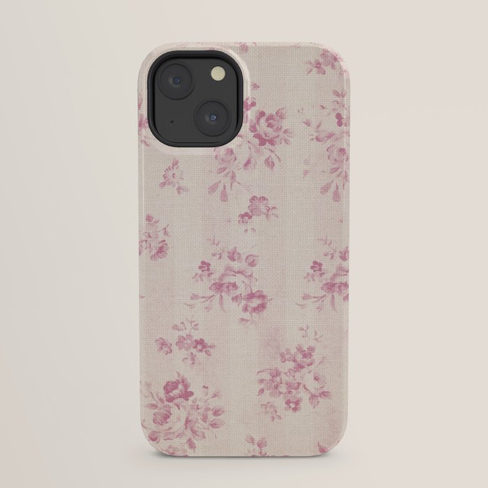 Elegant blush pink white rustic floral vintage stripes iPhone Case Gallery Image 21