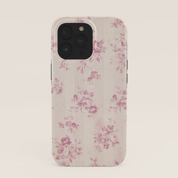 Elegant blush pink white rustic floral vintage stripes iPhone Case Gallery Image 39