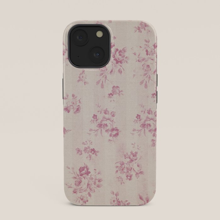 Elegant blush pink white rustic floral vintage stripes iPhone Case Gallery Image 33