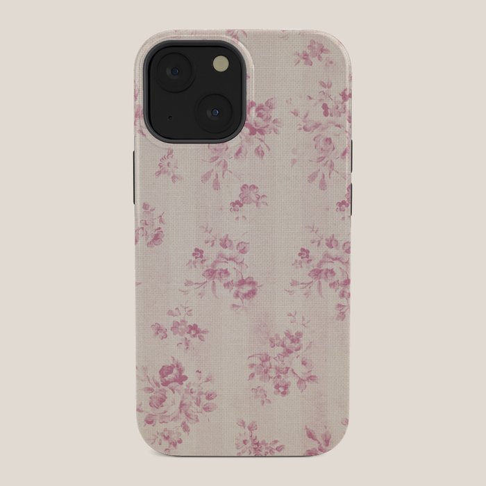 Elegant blush pink white rustic floral vintage stripes iPhone Case Gallery Image 34