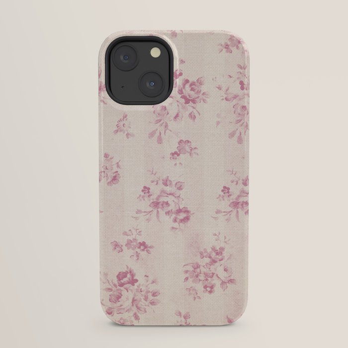 Elegant blush pink white rustic floral vintage stripes iPhone Case Gallery Image 29