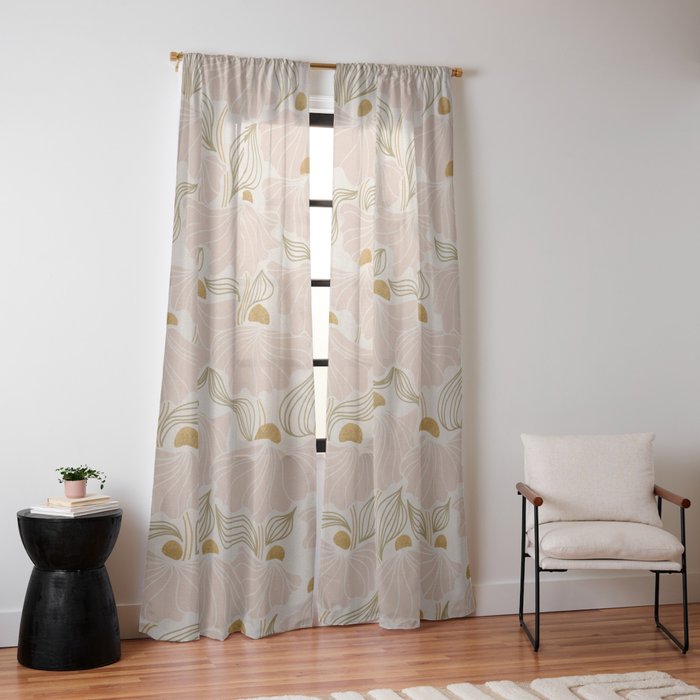 calming essentialsNatural flow meadow blush Window Curtain Gallery Image 10