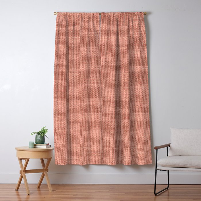 Salmon Linen Texture Window Curtain Gallery Image 1