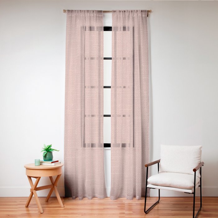 Salmon Linen Texture Window Curtain Gallery Image 20