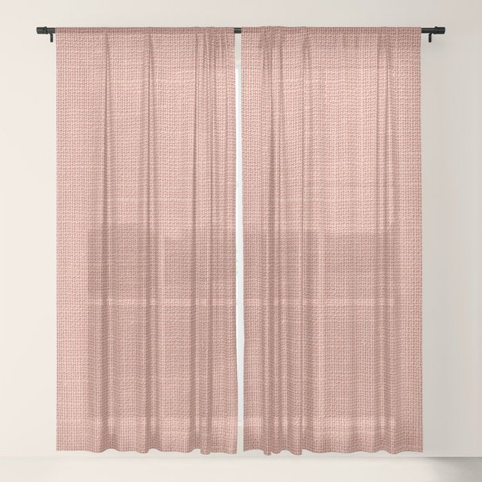 Salmon Linen Texture Window Curtain Gallery Image 17