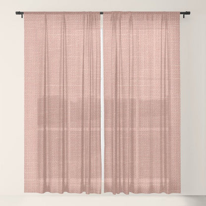Salmon Linen Texture Window Curtain Gallery Image 17