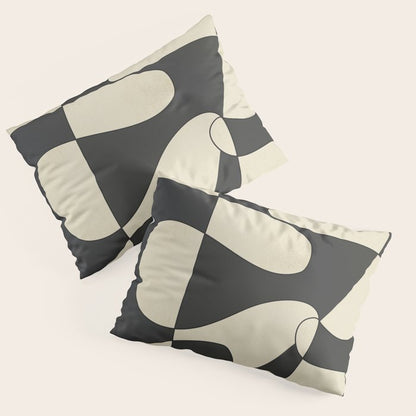 Modern Abstract Contrast - Noir Pillow Sham Gallery Image 3